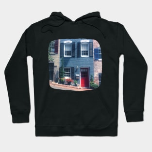 Georgetown building blue walls red door Photo Washington DC USA city dc statehood Hoodie